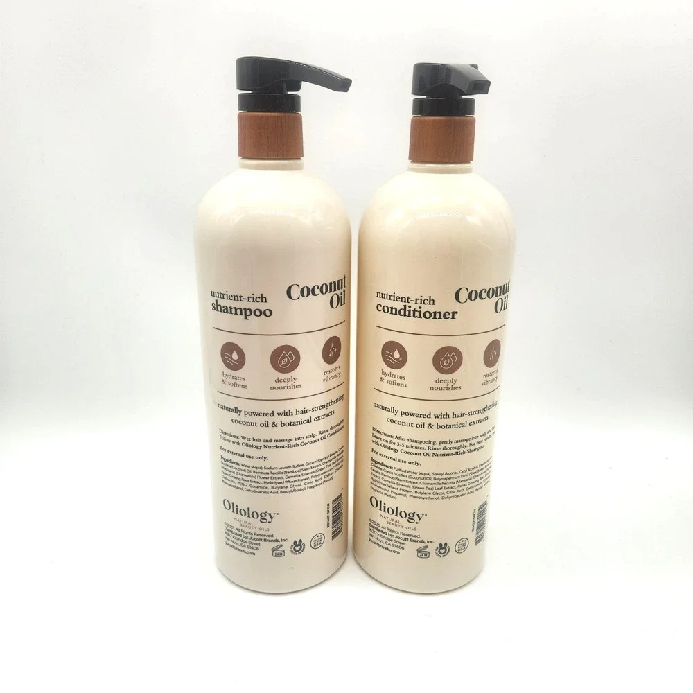 2-Pack Oliology Coconut Oil Shampoo Conditioner 32oz Paraben Free Repair Hair Se